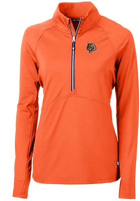 Cutter and Buck Cincinnati Bengals Womens Orange Adapt Qtr Zip Pullover