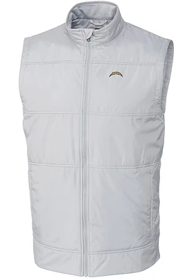 Cutter and Buck Los Angeles Chargers Mens Grey Stealth Sleeveless Jacket
