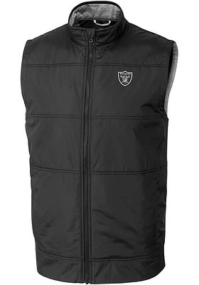 Cutter and Buck Las Vegas Raiders Mens Stealth Sleeveless Jacket