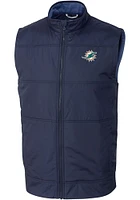 Cutter and Buck Miami Dolphins Mens Navy Blue Stealth Sleeveless Jacket