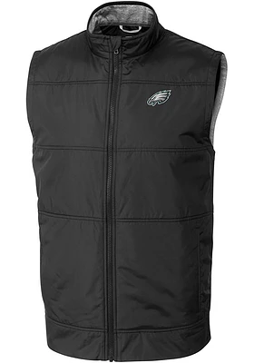 Cutter and Buck Philadelphia Eagles Mens Black Stealth Design Sleeveless Jacket