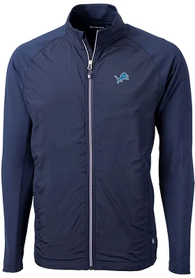 Cutter and Buck Detroit Lions Mens Navy Blue Adapt Eco Light Weight Jacket