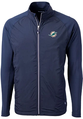 Cutter and Buck Miami Dolphins Mens Navy Blue Adapt Eco Light Weight Jacket
