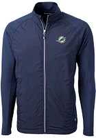 Cutter and Buck Miami Dolphins Mens Navy Blue Adapt Eco Light Weight Jacket
