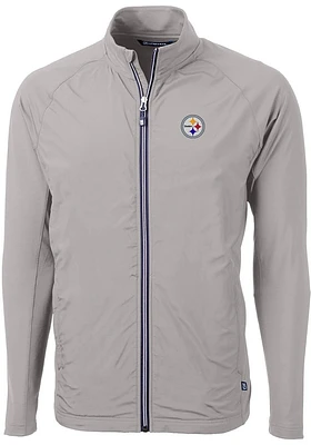 Cutter and Buck Pittsburgh Steelers Mens Grey Adapt Eco Light Weight Jacket