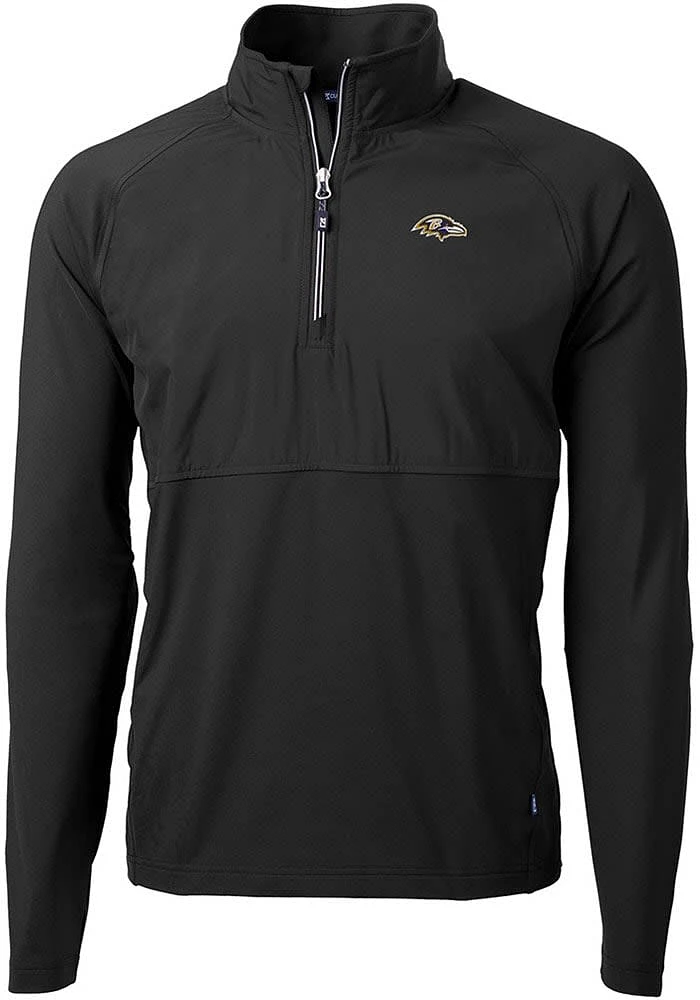 Cutter and Buck Baltimore Ravens Mens Adapt Eco Hybrid Long Sleeve Qtr Zip Pullover