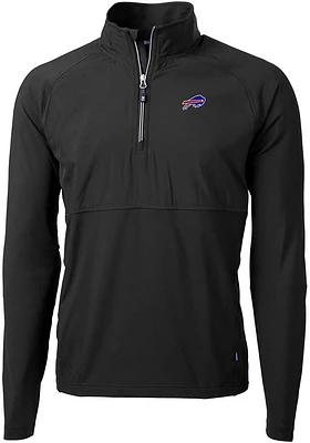 Cutter and Buck Buffalo Bills Mens Adapt Eco Hybrid Long Sleeve Qtr Zip Pullover