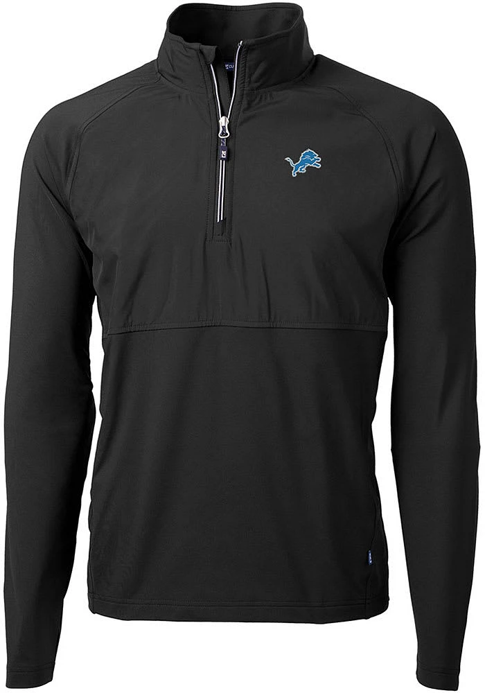 Cutter and Buck Detroit Lions Mens Adapt Eco Hybrid Long Sleeve Qtr Zip Pullover