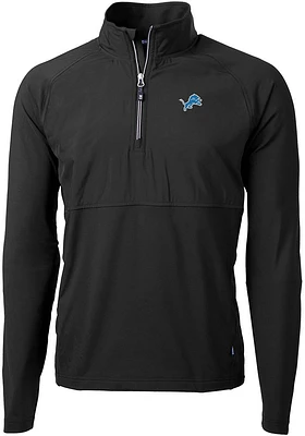 Cutter and Buck Detroit Lions Mens Adapt Eco Hybrid Long Sleeve Qtr Zip Pullover