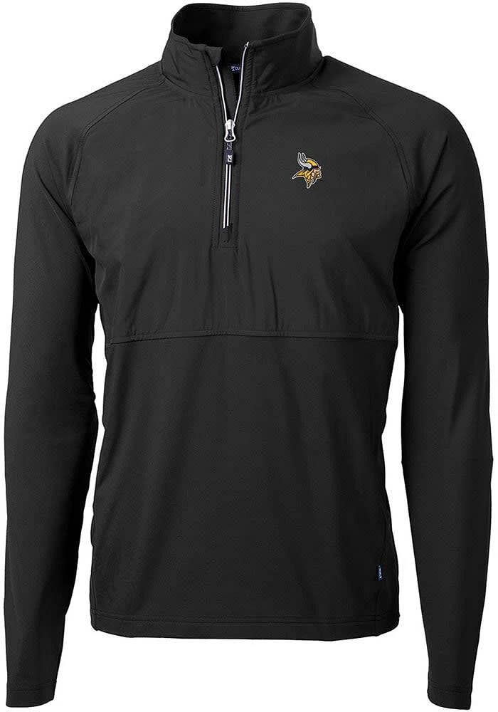 Cutter and Buck Minnesota Vikings Mens Adapt Eco Hybrid Long Sleeve Qtr Zip Pullover