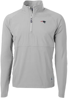 Cutter and Buck New England Patriots Mens Adapt Eco Hybrid Long Sleeve Qtr Zip Pullover