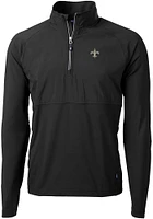 Cutter and Buck New Orleans Saints Mens Adapt Eco Hybrid Long Sleeve Qtr Zip Pullover