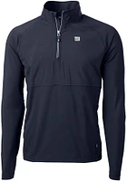 Cutter and Buck New York Giants Mens Navy Blue Adapt Eco Hybrid Long Sleeve Qtr Zip Pullover