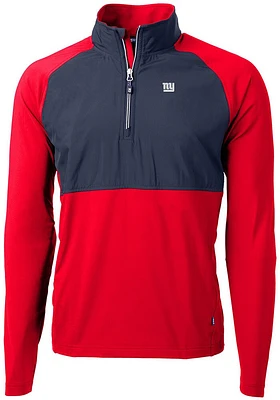 Cutter and Buck New York Giants Mens Adapt Eco Hybrid Long Sleeve Qtr Zip Pullover
