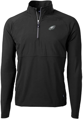 Cutter and Buck Philadelphia Eagles Mens Adapt Eco Hybrid Long Sleeve Qtr Zip Pullover