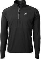 Cutter and Buck Philadelphia Eagles Mens Adapt Eco Hybrid Long Sleeve Qtr Zip Pullover