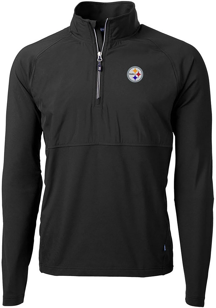 Cutter and Buck Pittsburgh Steelers Mens Adapt Eco Hybrid Long Sleeve Qtr Zip Pullover