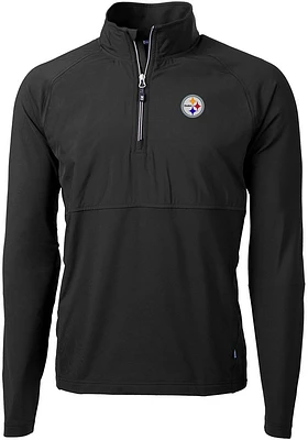 Cutter and Buck Pittsburgh Steelers Mens Adapt Eco Hybrid Long Sleeve Qtr Zip Pullover