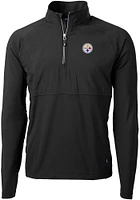 Cutter and Buck Pittsburgh Steelers Mens Adapt Eco Hybrid Long Sleeve Qtr Zip Pullover