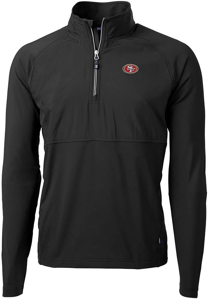 Cutter and Buck San Francisco 49ers Mens Adapt Eco Hybrid Long Sleeve Qtr Zip Pullover