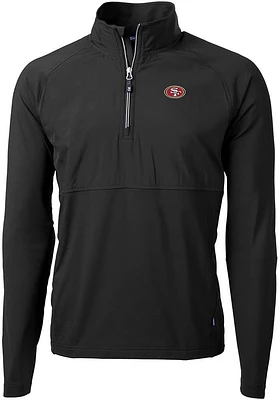 Cutter and Buck San Francisco 49ers Mens Adapt Eco Hybrid Long Sleeve Qtr Zip Pullover