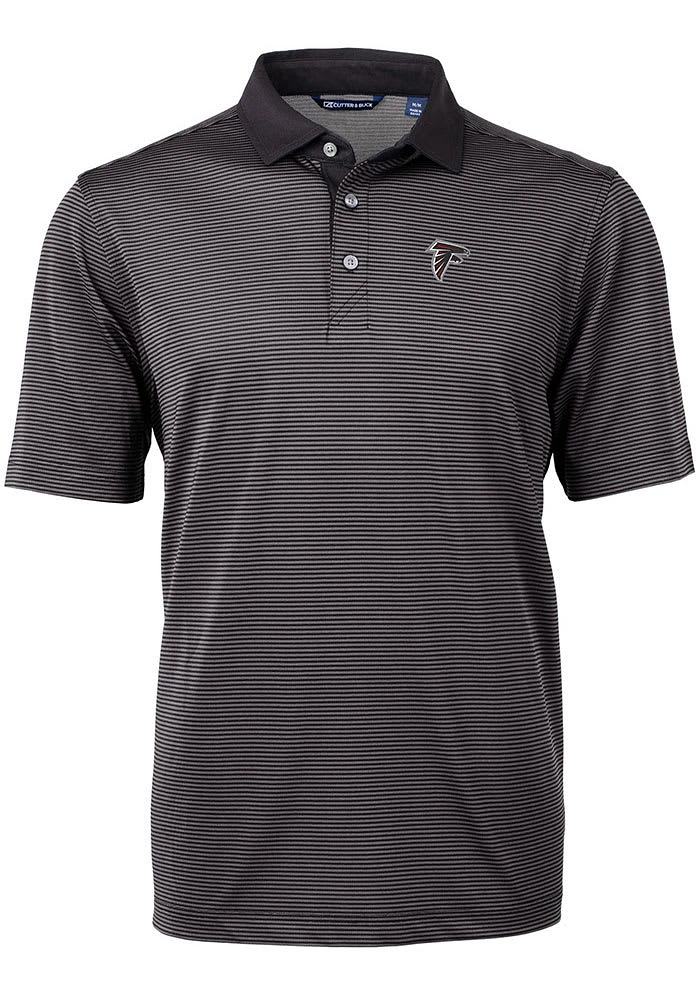 Cutter and Buck Atlanta Falcons Mens Virtue Eco Pique Micro Stripe Short Sleeve Polo