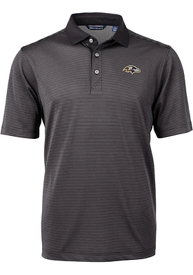 Cutter and Buck Baltimore Ravens Mens Virtue Eco Pique Micro Stripe Short Sleeve Polo