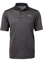 Cutter and Buck Baltimore Ravens Mens Virtue Eco Pique Micro Stripe Short Sleeve Polo