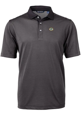 Cutter and Buck Green Bay Packers Mens Virtue Eco Pique Micro Stripe Short Sleeve Polo