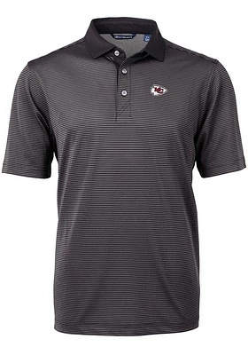 Cutter and Buck Kansas City Chiefs Mens Virtue Eco Pique Micro Stripe Short Sleeve Polo
