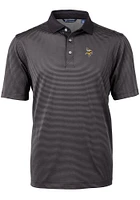 Cutter and Buck Minnesota Vikings Mens Virtue Eco Pique Micro Stripe Short Sleeve Polo