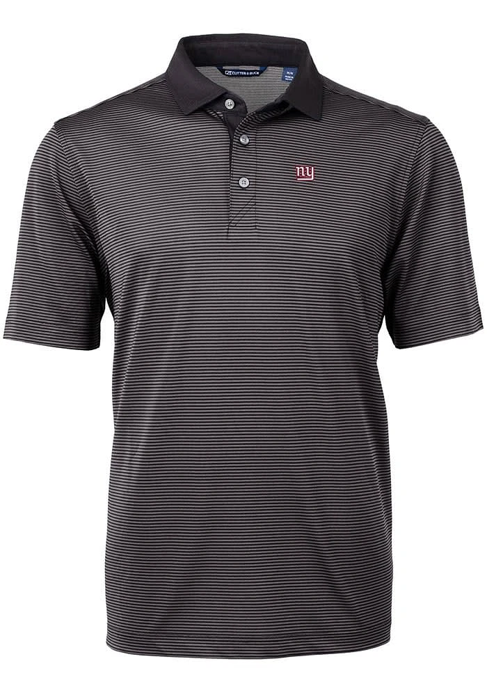 Cutter and Buck New York Giants Mens Virtue Eco Pique Micro Stripe Short Sleeve Polo