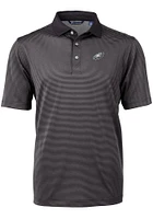Cutter and Buck Philadelphia Eagles Mens Virtue Eco Pique Micro Stripe Short Sleeve Polo