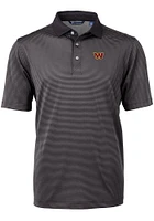 Cutter and Buck Washington Commanders Mens Virtue Eco Pique Micro Stripe Short Sleeve Polo