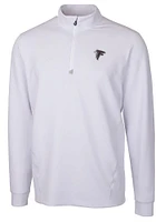Cutter and Buck Atlanta Falcons Mens White Traverse Long Sleeve Qtr Zip Pullover