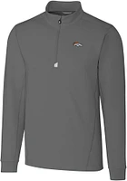 Cutter and Buck Denver Broncos Mens Traverse Long Sleeve Qtr Zip Pullover