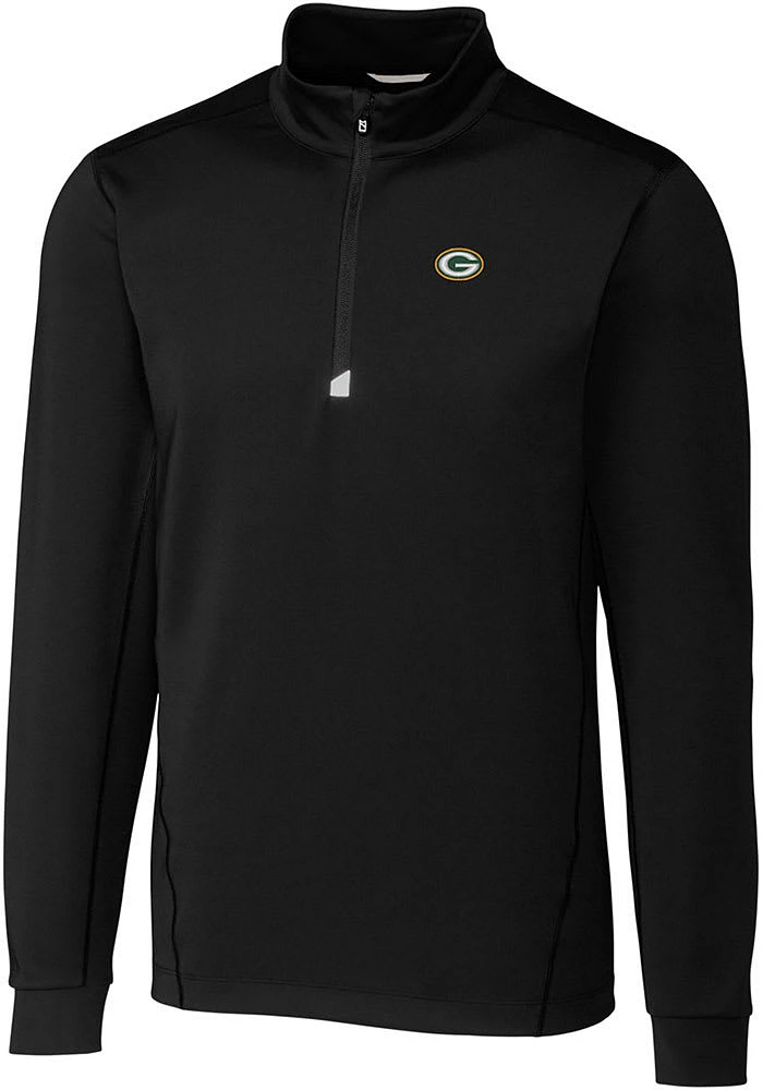 Cutter and Buck Green Bay Packers Mens Traverse Long Sleeve Qtr Zip Pullover
