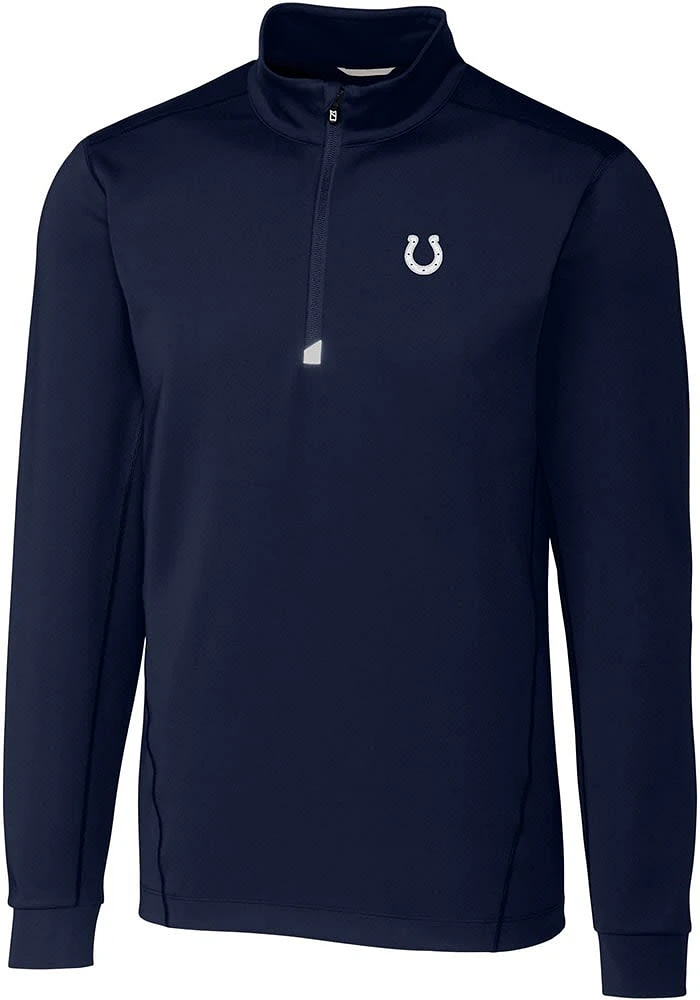 Cutter and Buck Indianapolis Colts Mens Navy Blue Traverse Long Sleeve Qtr Zip Pullover