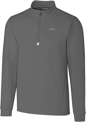 Cutter and Buck Los Angeles Chargers Mens Traverse Long Sleeve Qtr Zip Pullover
