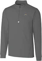 Cutter and Buck Los Angeles Chargers Mens Traverse Long Sleeve Qtr Zip Pullover