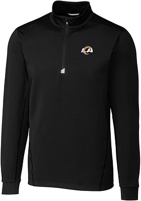 Cutter and Buck Los Angeles Rams Mens Traverse Long Sleeve Qtr Zip Pullover