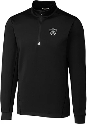 Cutter and Buck Las Vegas Raiders Mens Traverse Long Sleeve Qtr Zip Pullover