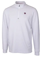 Cutter and Buck New York Giants Mens White Traverse Long Sleeve Qtr Zip Pullover