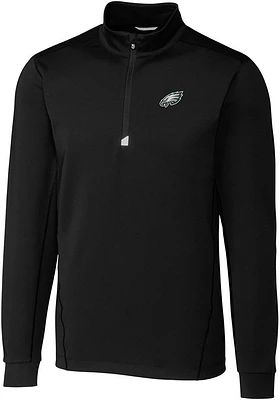Cutter and Buck Philadelphia Eagles Mens Traverse Long Sleeve Qtr Zip Pullover