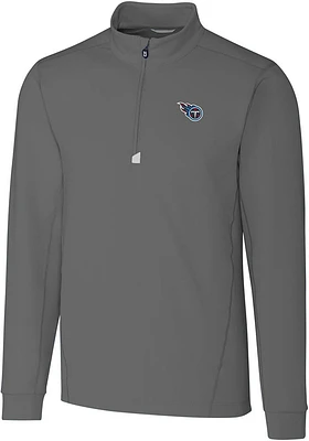 Cutter and Buck Tennessee Titans Mens Traverse Long Sleeve Qtr Zip Pullover