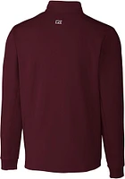 Cutter and Buck Washington Commanders Mens Maroon Traverse Long Sleeve Qtr Zip Pullover