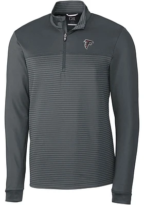 Cutter and Buck Atlanta Falcons Mens Traverse Stripe Long Sleeve Qtr Zip Pullover