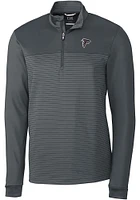Cutter and Buck Atlanta Falcons Mens Traverse Stripe Long Sleeve Qtr Zip Pullover