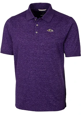 Cutter and Buck Baltimore Ravens Mens Advantage Space Dye Short Sleeve Polo