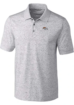 Cutter and Buck Denver Broncos Mens Grey Advantage Space Dye Short Sleeve Polo